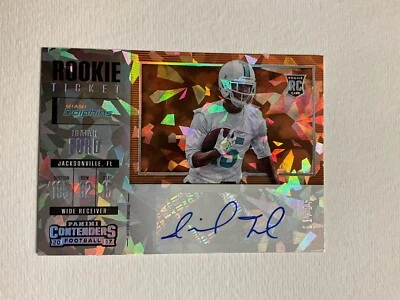 2017 Panini Contenders Isaiah Ford Rookie Ticket Cracked Ice Auto /25 #287 RC - Image 1 of 2
