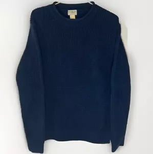 Maglione girocollo L.L.Bean cotone biologico waffle maglia blu navy uomo taglia XL - Foto 1 di 7