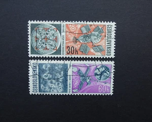CZECHOSLOVAKIA 1966 Stamp Scott #1423-1424 Achievements in space research - Picture 1 of 2