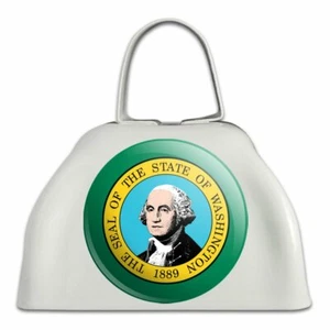 State of Washington Flag White Metal Cowbell Cow Bell Instrument - Picture 1 of 3