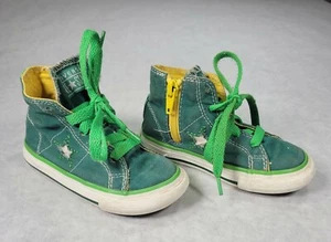 Zapatos de tenis One Star Hightop Converse para niños pequeños verdes/amarillos talla 5 - Imagen 1 de 9