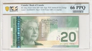 $20 2007 Bank Of Canada PCGS GEM UNC 66 PPQ Triple 5 ending - Picture 1 of 2