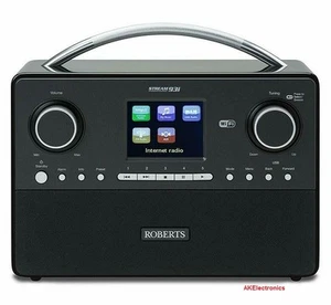 Roberts Stream93i Black DAB/DAB+FM/Internet Radio WiFi Spotify Bluetooth USB AUX - Picture 1 of 3