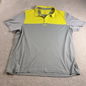 Polo Oakley Para Hombre XXL Amarillo Gris Bloque de Color Rayas Hydrolix Informal Golf - Imagen 1 de 11
