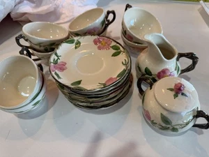 19 Stück Franziskaner Wüstenrose 8 Teetassen und Untertassen Milchkännchen Zuckerdose und Deckel - Bild 1 von 13