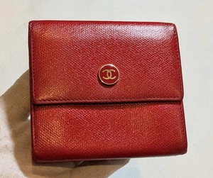 CHANEL Authentic CC Logos Quilted Long Wallet Purse Leather Good Used - Picture 1 of 10
