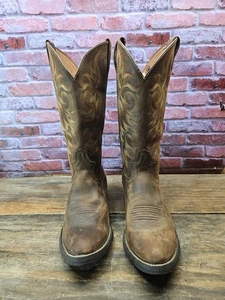 Stivali da cowboy western Justin 2551 Stampede in pelle acetosa Apache da uomo 10D - Foto 1 di 10