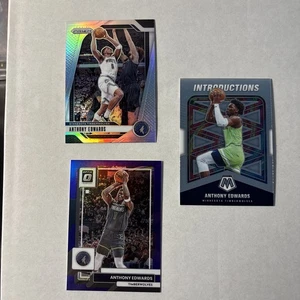 Anthony Edwards Lot 2024-25 Silver Prizm, 2020-21 Introductions, 23 Purple Optic - Bild 1 von 2