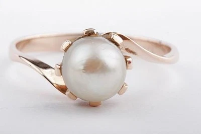 Perlen Ring Akoya 750 er 18k Rot Gold Rosé Gold Gr 57 Top! . - Bild 1 von 4