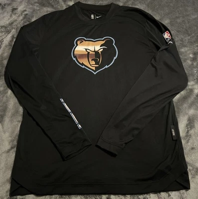 Medium NIKE MEMPHIS GRIZZLIES CITY EDITION LS SHOOTING Shirt BLACK DN8499-010 - Image 1 of 4
