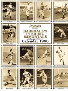 1986 Rolaids Baseball's Pitching Immortals daily appointment Calendar Ex-Mt - Picture 1 of 2