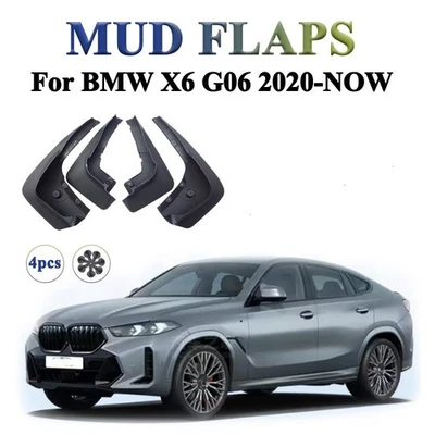 4x Front & Rear Splash Guards Mud Flaps Mudguards Black For 2020-2025 BMW X6 G06 - Image 1 of 4