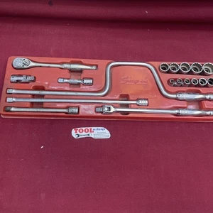 Vintage Snap On Tools 18 Piece 3/8" Drive SAE 12 Point Socket Set USA - Bild 1 von 13