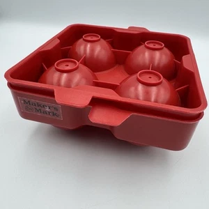 Maker’s Mark Original Eiskugel Tablett in Rot Kunststoff 2" Runde Eisform Ergibt 4 - Bild 1 von 12