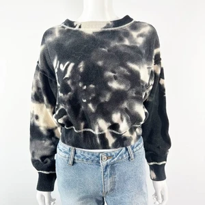 Natural Life schwarzer Batik Cropped Pullover Gr. L lässig klassisch bequem Grunge - Bild 1 von 8