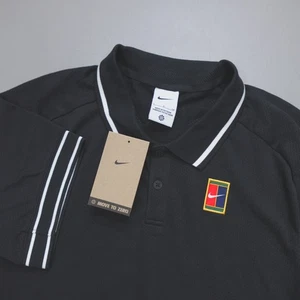 Camisa polo de tenis Nike Court Heritage negra mezcla de algodón activo malla FQ2101-010 - Imagen 1 de 14