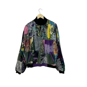 Arise Patchwork Jacke Übergröße Ethno Reißverschluss Boho Baumwolle Kunst zum Tragen Damen LESEN - Bild 1 von 24