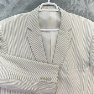 Saddlebred Blazer Men size 54R Seersucker Sport coat Suit jacket 2 button casual - Picture 1 of 13