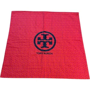 Bolsa antipolvo con logotipo de Tory Burch rosa y naranja almacenamiento con cordón 21" X 21" - Imagen 1 de 4