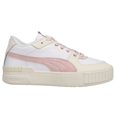 PUMA Cali Sport 磨砂远足系带女式白色运动鞋休闲鞋 380948- — 第 1/4 张图片