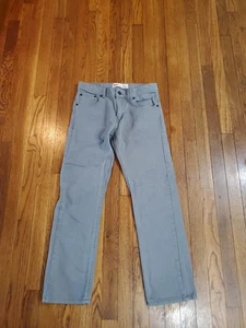 Levis 513 Jeans Boys Size 18 Reg 29 x 29 Gray Slim Straight Fit Leg Corded - Picture 1 of 6