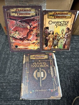 Folleto de hojas de personajes de lujo D&D 3.0 con CD TSR WotC #11642 Foto 1 de 4