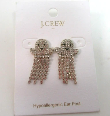 Pendientes colgantes J Crew pavé fantasmas nuevos con etiquetas Foto 1 de 4