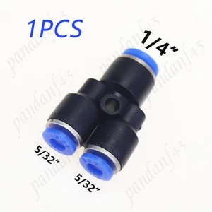 1pcs pneumatic reduced Y union 3-way push-in fittings for 1/4" to 5/32" OD tubes - Foto 1 di 6