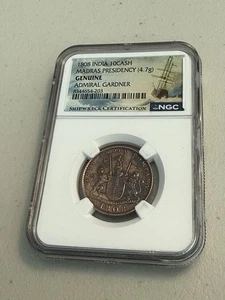 1808 Indien 10Cash Madras Präsidentschaft Admiral Gardner Original (4,7g) - Bild 1 von 4