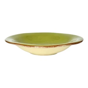 Vietri Italy CUCINA FRESCA Sage Green Cream Rustic Edge 8 3/4” Pasta Bowl NEW - Picture 1 of 9