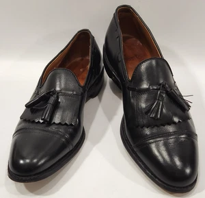 Scarpe mocassini uomo Allen Edmonds Dalton taglia 10D pelle nera kiltie nappa - Foto 1 di 17