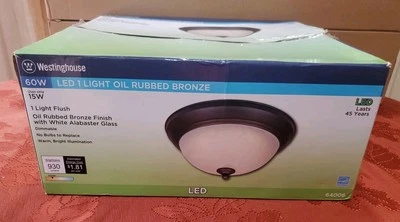 Luminária de teto Westinghouse 64006 bronze polido a óleo LED montagem embutida 11 diâmetros. em. - Imagem 1 de 2