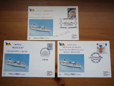 3X 1984 ROYAL PRINCESS P&O Covers ONE SIGNED - Maiden Cruise, Naming & Shakedown - Image 1 of 4