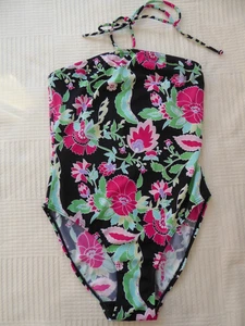 The Beach Multi/Blumen gefüttert Brust schulterfrei/H-Ausschnitt Badeanzug Gr. 14 - Bild 1 von 7