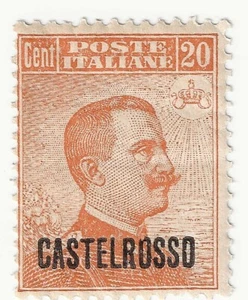 1922 Possedimenti (Castelrosso) - 20 cent. arancio soprastampato MH* - Foto 1 di 2