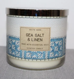 Sea Salt & Linen Bath & Body Works 3 Wick Candle - Picture 1 of 3