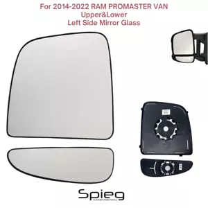 Upper&Lower Driver Side Heated Mirror Glass for 14-24 RAM PROMASTER Long Arm - Picture 1 of 4