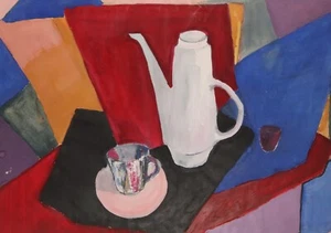 Modern original gouache painting still life - Picture 1 of 13