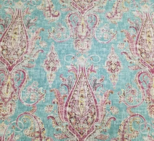 6 cortinas hermosa brisa de comercio justo aguamarina/rosa medallón suroeste o persa - Imagen 1 de 2