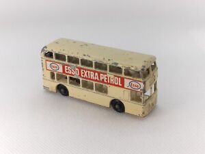 Vintage Lesney Matchbox No 74 Daimler Bus Esso Petrol Double Decker USED D289