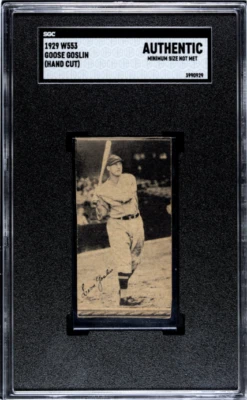 1929 W553 Goose Goslin - SGC Authentic HOF POP 3 - Image 1 of 2