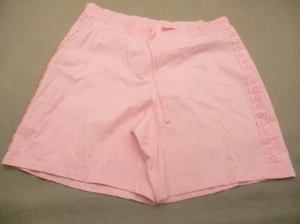 iActive Size 1X Womens Pink Cotton Blend Drawstring Athletic Sweat Shorts 045 - Picture 1 of 6