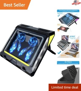 Advanced Cooling Pad with RGB Lights, Adjustable Heights & Anti-Fall Baffle - Picture 1 of 8