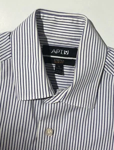 Men’s Apt 9 Long Sleeve Button Down Dress Shirt Stretch Slim Fit Size 15. 32/33 - Picture 1 of 6