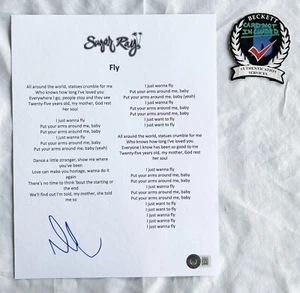 Mark McGrath Signed Lyric Sheet Fly Sugar Ray Band Beckett BAS COA - Picture 1 of 1