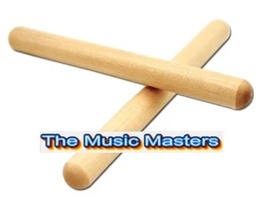 Pair 10 inch Wood Claves HQ Percussion Instrument Latin Folk Hand Clave Sticks - Picture 1 of 5