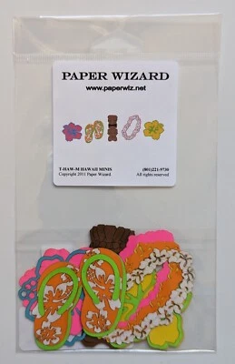 Adornos de álbum de recortes troquelados en capas mini vacaciones playa Paper Wizard Hawaii Foto 1 de 3