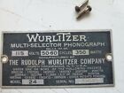 1937 Wurlitzer Model 24 Original ID Tag ! ! !