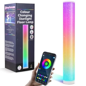 Colour Changing LED Floor Lamp Starlight Round Deco Tube Mood Light 88cm Tall - Picture 1 of 7