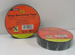 (2) Electro 70 Vinyl Electrical Tape 3/4 x 66' x 7.5 mil Qty 2 Rolls - Picture 1 of 1